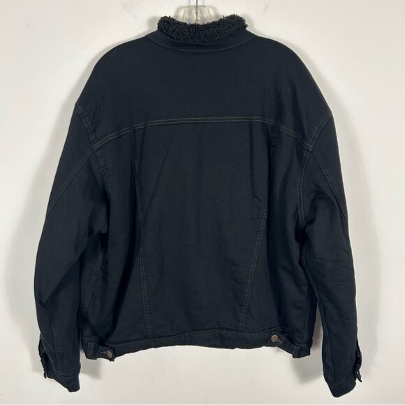 ❤️ Wrangler fleece lined Black Denim Jacket for Men XXL - Picture 3 of 9